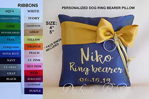Personalized dog Ring Bearer Pillow, Wedding pillow, Dog Ring pillow