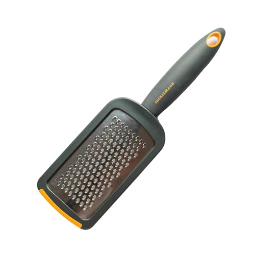 Fackelmann Soft Rallador de Cocina Pequeño, Rallador con Mango, Rallador Manual, Apto para Rallar Verdura, Tomate, Queso, Chocolate y Más, Mango Ergonómico, Acero Inoxidable, 26x7 cm, 1ud.