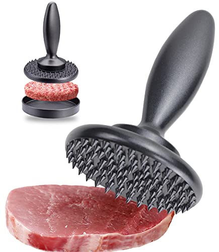 Meat Tenderizer, 3-in-1 Reversible Meat Tenderizer Tool and Pounder Dual Sided Meat Mallet, Burger Press Patty Maker, Easy To Clean and Tenderize Steak Pork Poultry
