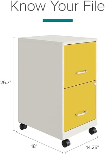 Miniatura 18 de Pemberly Row Gabinete de archivo vertical inteligente móvil de 18in 2 cajones blanco perla