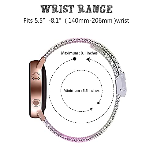 Image of Kapa Band Compatible with Galaxy Watch3 (45mm) / Watch 46mm (2018) / Samsung Gear S3 Frontier /Classic (2017) & Other 22mm Width Watch, Stainless Steel Mesh Bracelet Wrist Strap Loop (Rainbow)