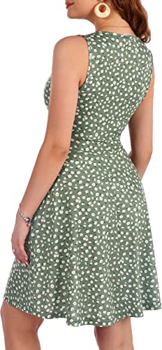 Image of GUBERRY Womens Wrap V Neck Sleeveless Sundress Summer Flare Tank Dress with Pockets