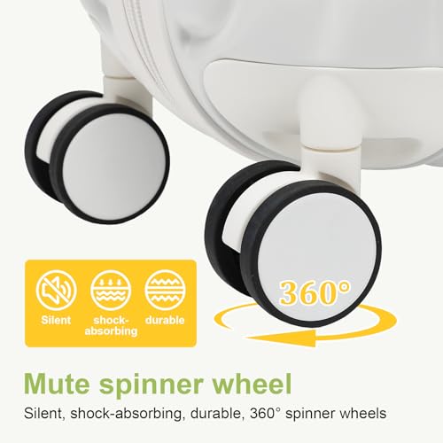 Joyway Carry on Luggage Airline Approved with Spinner Wheels, Hardside 20 Inch Carry-on Suitcases with TSA Lock(2 piece, White)3