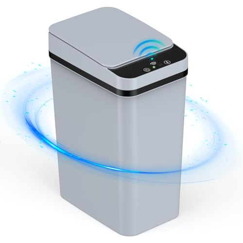 La Mejor Recopilación de Cubos de basura los mejores 5. 44 GOHOMKIC Cubo De Basura Automático Con Sensor, 12L Cubo de Basura Inteligente con Tapa Eléctrica, USB Rechargeable Botes de Basura Inteligente Sin Contacto para Cocina, Oficina,...