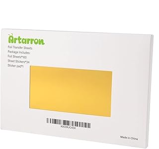 100 Sheets,8 Colors,6x4inch,Artarron Foil Transfer Sheets,Gold/Silver/Rose Gold,etc,Compatible with Cricut Maker/Explore/Air/Cricut Joy,for Cricut Foil Transfer Kits/Splicers/Foil Pens,Craft Projects