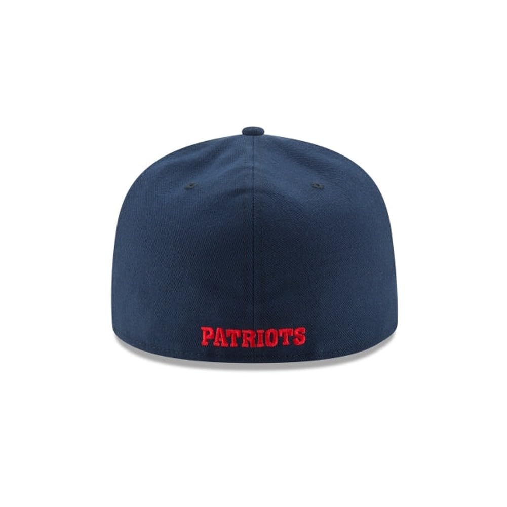 New Era NFL 59FIFTY New England Patriots Navy Team Color Historic Logo Authentic Collection Fitted On Field Football Cap Hat