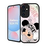 Galaxy S24 FE 用 ケース 一体型 カメラ レンズ 保護 ディズニー ミッキー グラデーション オーロラ 萌え ギャラクシー case 人気 オシャレ 韓国 漫画 キャラクター 可愛い 面白い デザイン サムスン スマホ カバー ソフト シリコン バンパー 薄型 軽量 傷防止 耐衝撃 全面保護 ストラップホール 付き qi対応
