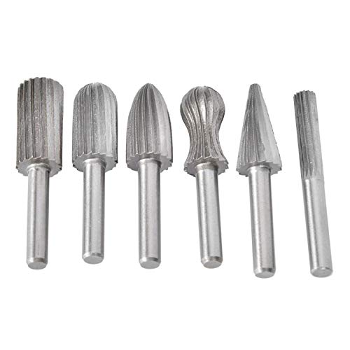 Set de 6 fresas rotativas de carburo con diámetro 6 mm miniatura 2