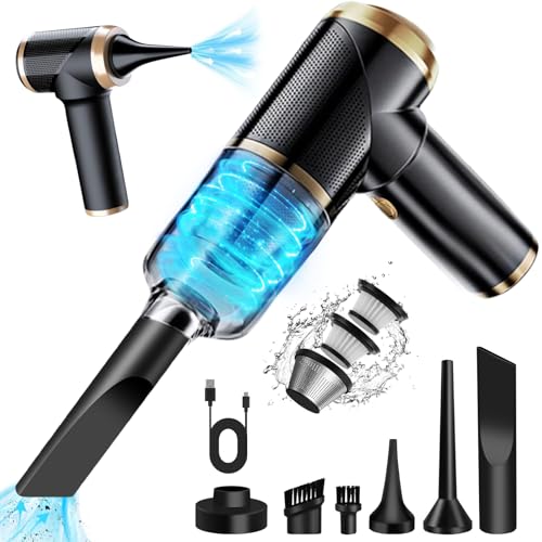 AGARELE Handheld Vacuum Cleaner, Car Vacuum Cleaner Cordless, Multifunctional Mini Vacuum with Brush, Lightweight Hand Vacuum for Car, Home and Pet Hair 6000Pa, Protable Vacuum Cleaner - Black