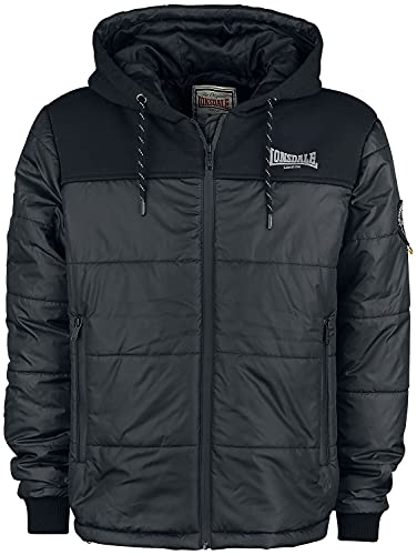 Blousons Homme Lonsdale Botallack veste mi-saison noire manteau léger col motard