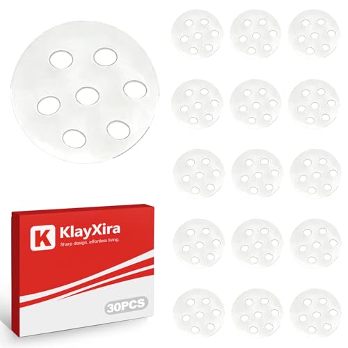 KlayXira 30 Pack Glass Screens 8mm Honeycomb Filter with 7 Holes High Borosilicate Glass Reusable Screen Replacement Parts with Storage Case