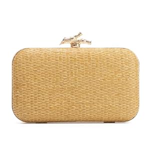 Freie Liebe Straw Clutch Purses for Women Formal Summer Evening Bag Woven Handbags