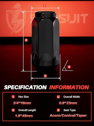 Image of Sposuit M14x1.5 Lug Nuts - Replacement for 2012-2018 Ram 1500, 2019-2024 Ram 1500 Classic - Closed End Chrome Lug Nut(20 Pcs)