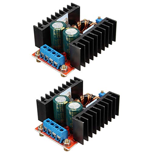 Hailege 2pcs 150W 6A Convertidor elevador de CC ajustable Aumento de 10-32V a 12-35V Módulo de cargador de voltaje Fuente de alimentación Convertidor inversor