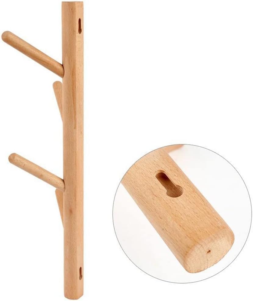 Handmade Branch Natural Wood Hanger wall Mounted Heavy Duty Nail Hook(D)