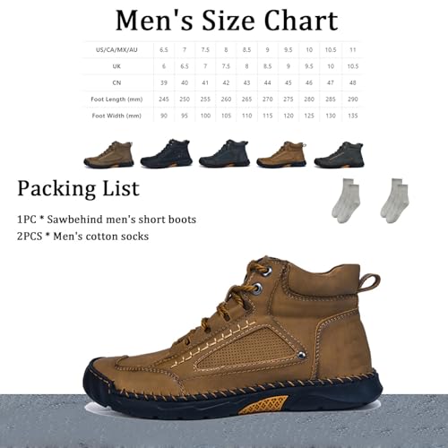 Sawbehind Mens Boots, Sawbehind Men'S Waterproof Handmade Boots, Arch Support, For Outdoor, Hiking, Travel, Sports2