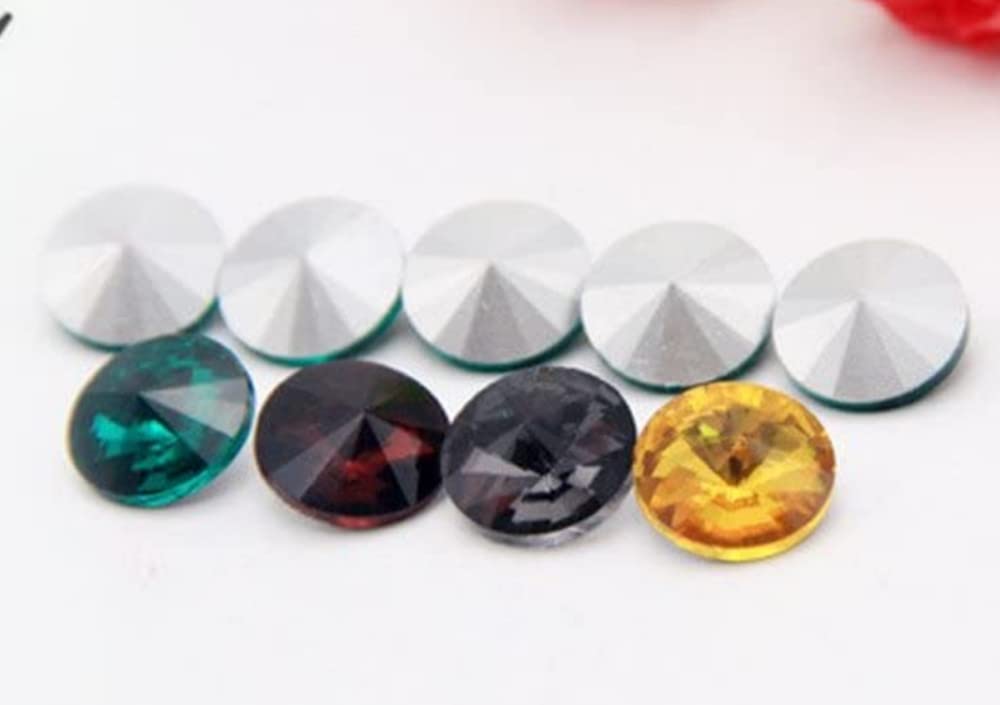 ChangJin 200 szt. mieszane kolory spiczaste Rivoli fantazyjne szklane kamienie (różne rozmiary) (8 mm (200 szt.) mieszane kolory)