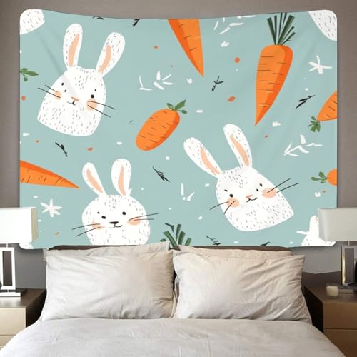 Tissu pour la chambre tapisserie lapin 3D grand format 230cm