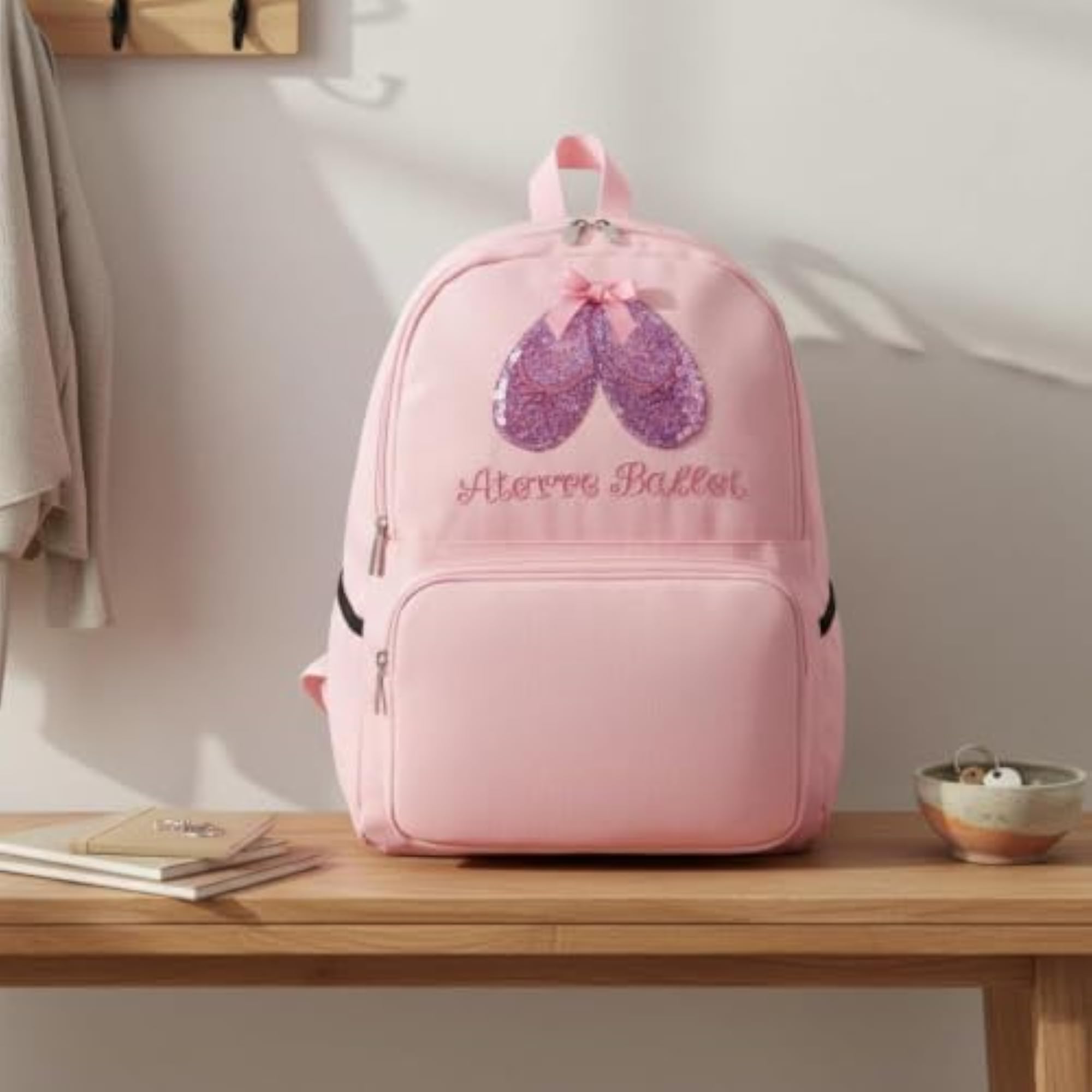 Personalized Girls Dance Backpack, Lightweight Sequin Design