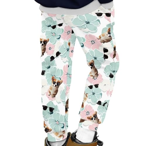 Pinupub Comfy Sweatpants for Boys Girls Trendy Cute Elastic Waistband Casual Printed Pants Size 4-153