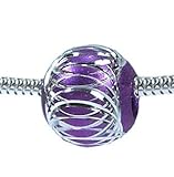 PURPLE Amethyst Ball European Charm Bead