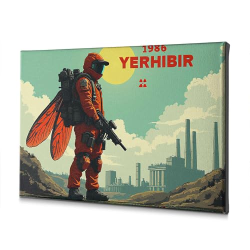 Décoration de Pâques 1986 Yerhibir toile rouge avec ailes 40x60 cm