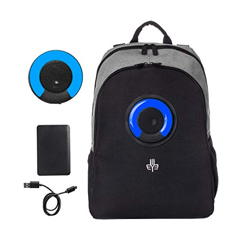 Buy 1 get 1 🔥 WOWmazing Backpack with Detachable Bluetooth Speaker - Water/Shock Proof Speaker Bag w/Built-in Battery Bank for iPhone & Android Phones - for School, Beach & Outdoor Parties (Gray)