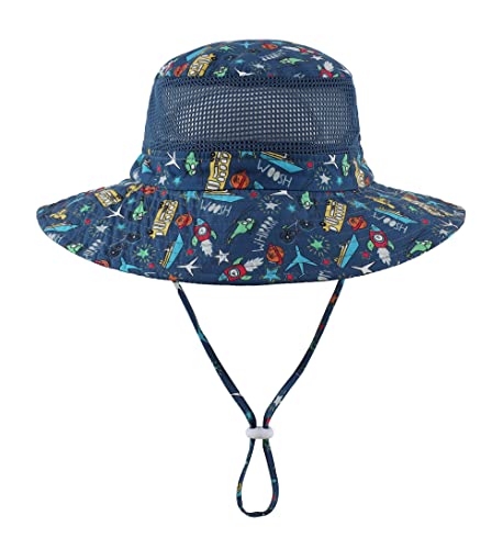 Image of Home Prefer UPF50+ Wide Brim Sun Hat Boys Girls Sun Protection Hat Zoo Beach Swim Safari Bucket Hat for Baby Toddler Kid