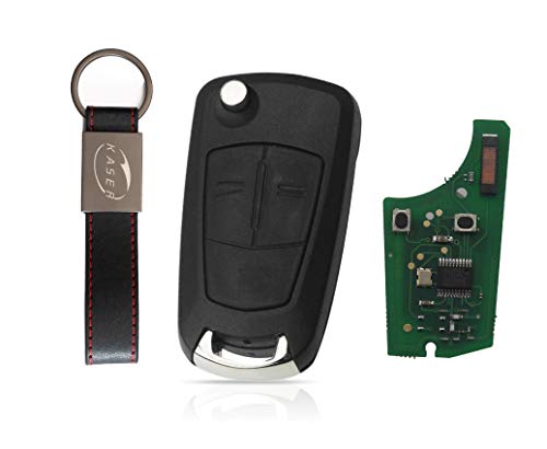 Clé Télécommande pour Opel avec Carte Électronique - 2 Boutons pour Astra Corsa C Meriva Tigra Combo (433MHZ PCF7941 Chip) Transpondeur avec Batterie prêt pour la Programmation