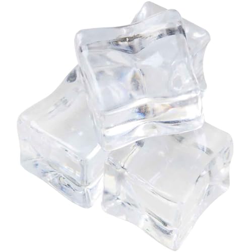 25 cubos de hielo acrílicos transparentes cuadrados miniatura 3