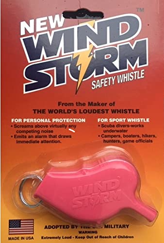 All Weather Safety Whistle Windstorm Safety and Survival Whistle - Pink