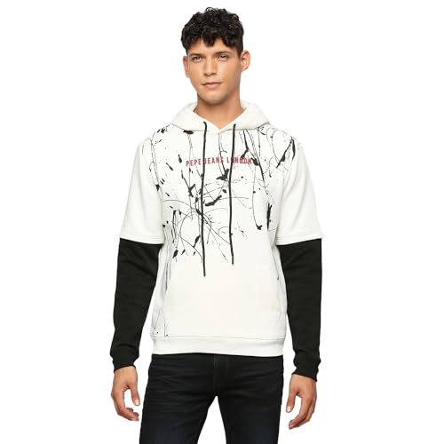 Image of Pepe Jeans Men Cotton Blend Hooded Neck Sweatshirt