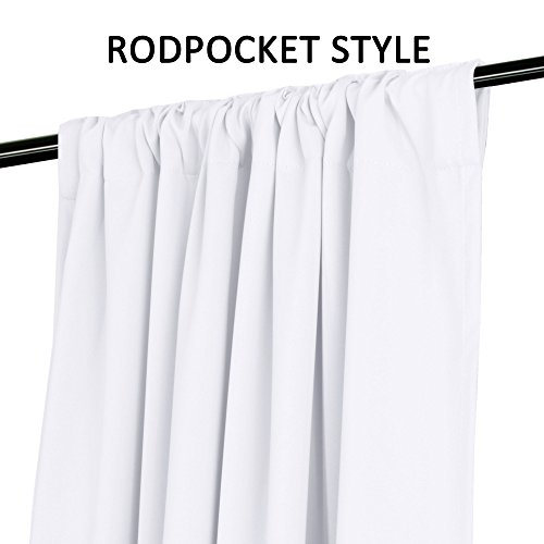 White Blackout Curtains 96 Inch Long Insulated Thermal White Curtains For Bedroom Back Tab Rod Pocket Room Darkening Curtains For Living Room, Pure White, 52" W X 96" L Inch (Set Of 2 Panels) #TOP4