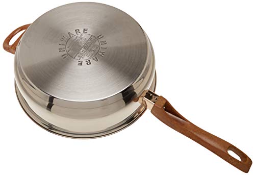 Uniware Stainless Steel Cookware Set (12 Pcs Stainless Steel Brown Handle Pot and Pan set)