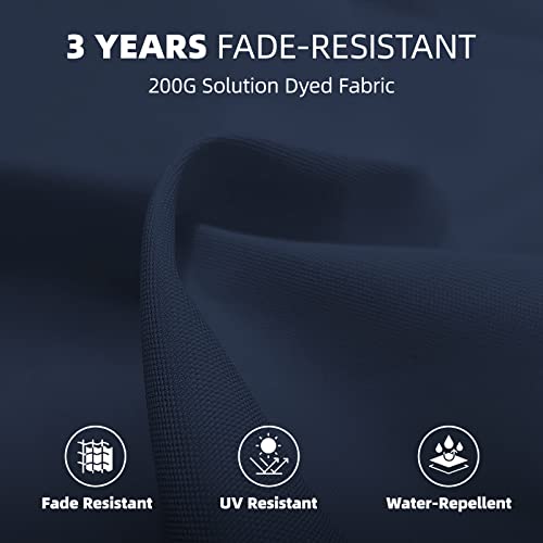 Wikiwiki 11Ft Double Top Round Patio Umbrella Outdoor Cantilever Umbrella W/36 Month Fade Resistance Recycled Fabric, 6-Level 360°Rotation Aluminum Pole For Deck Pool Garden, Navy #TOP6