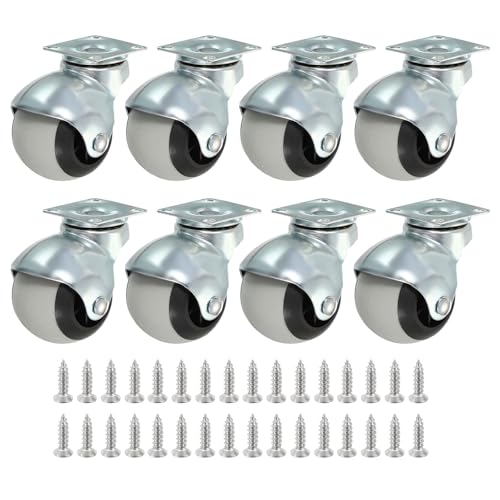 Roulettes à billes pivotantes 360° PATIKIL lot de 8 de 2 pouces avec vis M4 pour meubles et tables