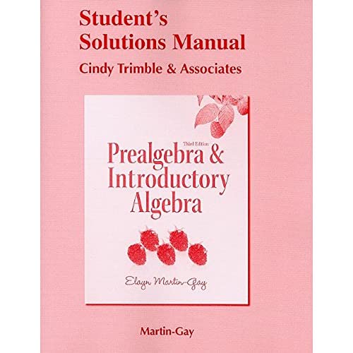 Student Solutions Manual for Prealgebra & Introductory Algebra