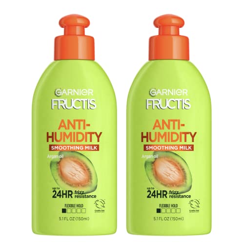 Garnier Fructis Style Anti-Humidity Smoothing Milk for Frizz Resistance, 5.1 Fl Oz, 3 Count, (Packaging May Vary)