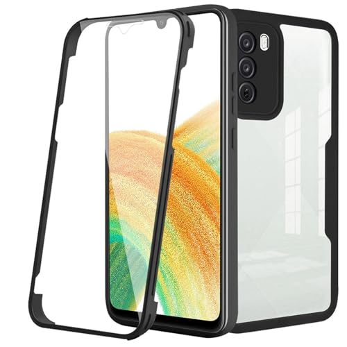 Cover per OPPO Reno12 5G Reno 12 5G Custodia Anti-graffio con dell Schermo Integrata Protezione 2in1 Dual Layer Ibrida 360 Gradi Full Body Antiurto Protettiva Case Transparente+Nero