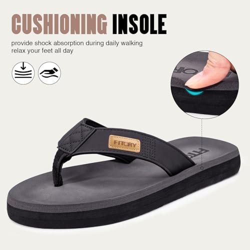 Image of FITORY Men's Flip-Flops, Thongs Sandals Comfort Slippers for Beach