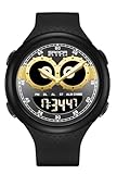 MASTOP Clown Joker Watches for Men Analog Quartz Joker Dial Unique Fun Weird Fashion Cool Watch 5ATM Waterproof TPU Strap Men's Watches Unisex Creative Design (Gold)
