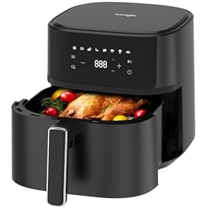Heißluftfritteuse 6,5L Airfryer XL – 1700W Friteuse ohne Öl mit Metall-Innenraum | Heissluftfriteuse Air Fryer, 8 Programmen, Digitales Display, Timer, Benutzerfreundlich, 80-200°C, Rezeptbuch