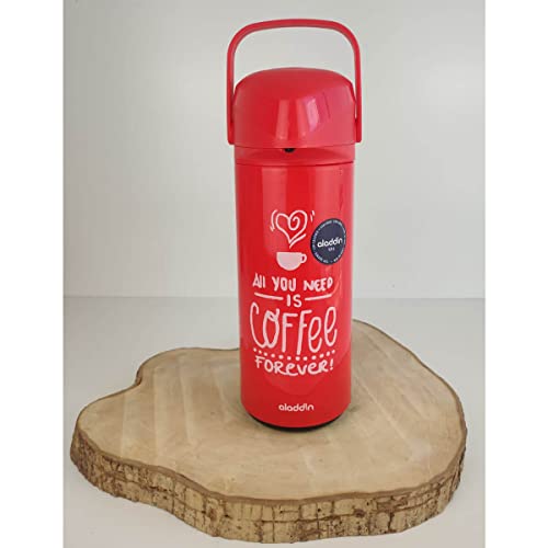 Garrafa Térmica de Café Aladdin com Ampola de Vidro Massima Coffee Forever 1 Litro Vermelha/Azul