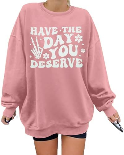 Oversized Sweatshirt for Women Funny Saying Sweatshirts Casual Cr...