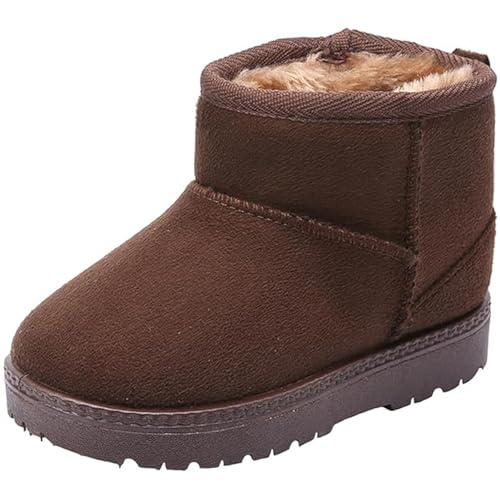 WUIWUIYU Toddlers Boys Girls Outdoors Warm Fur Lined Winter Snow Boots Ankle Booties