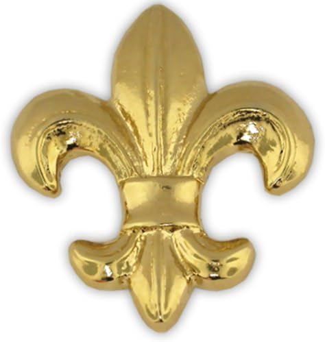 PinMart Gold Plated Fleur-de-Lis Lapel Pin - French Lily Emblem Hat Accessory Backpack Badge Fleur Jewelry Mardi Gras France Symbol Gift Cool Pins Bag Hat Accessories image 3