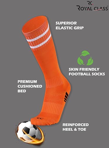 Image of RC. ROYAL CLASS Football Socks -Knee High Unisex, Cushioned Sole, Hi-Performance, Soft & Breathable,Ventilated,Moisture Wicking,Anti-Odour,Football /Soccer Socks For Kids to Adults-Pack of 1 Pair