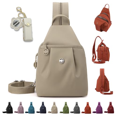 Preferablen Waterproof 2-Way Commuter Bag Convertible Backpack Tote Oxford Travel Shoulder Bag Large Capacity Casual Backpack (Khaki)