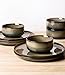 TheTerra Ceramic Dinnerware Sets for 4, 12 Pieces Handmade Reactive Glaze Plates and Bowls Set, Scratch Resistant Dish Set, Oven & Microwave & Dishwasher Safe