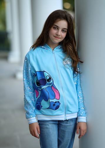 Disney Frozen Elsa Stitch Minnie Mouse Toddler Girl Jacket Sequin Zipper Hoodie Sweatshirt Coat Birthday Clothes 3-13 Years2
